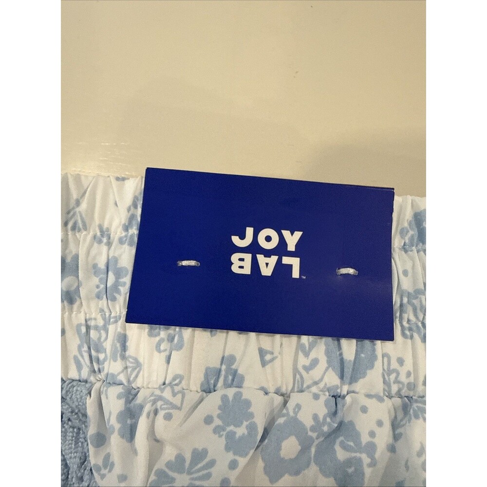 Women's JoyLab Crochet Trim Mid rise Run Shorts Blue Floral Print Small New - Picture 6 of 8